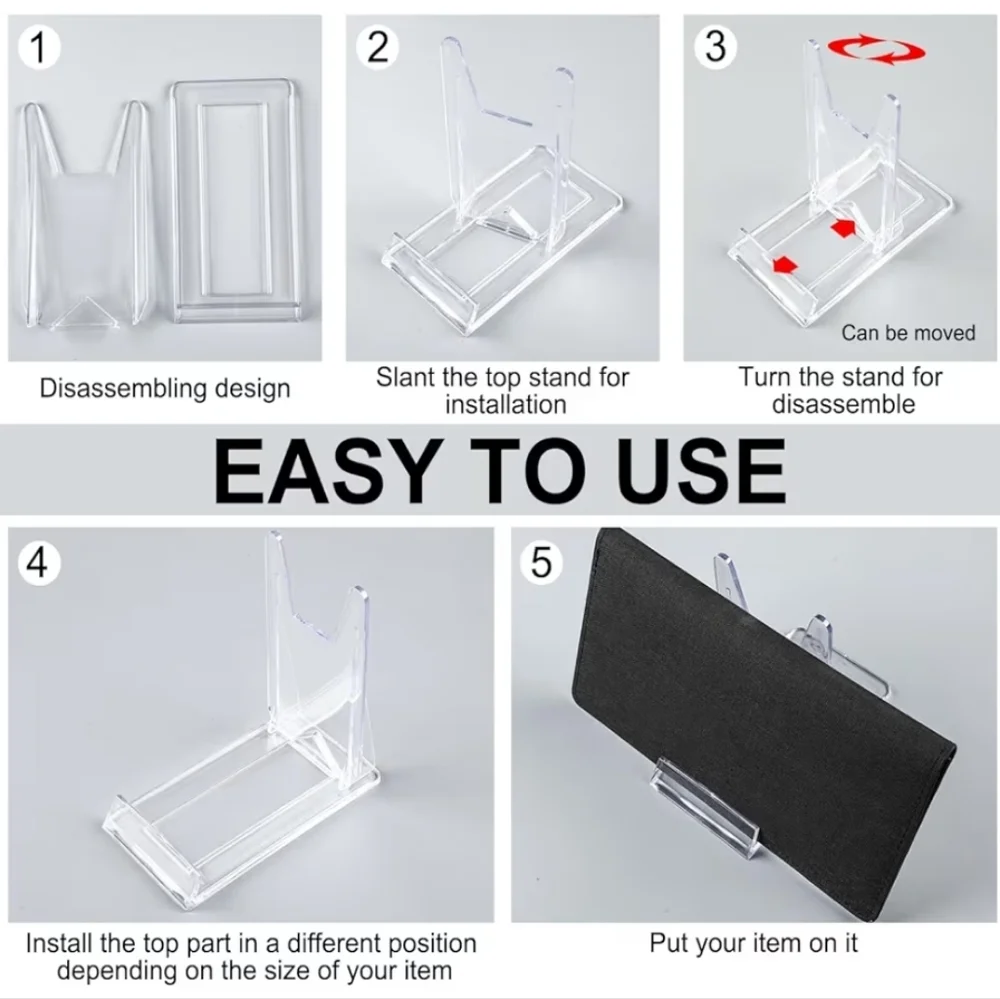 Adjustable Wallet/Purse Stand Display - Clear